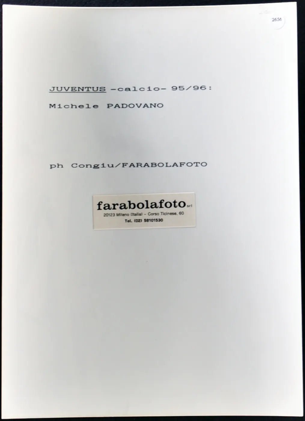 Padovano Juventus 1995-1996 Ft 2656 - Stampa 24x18 cm - Farabola Stampa ai sali d'argento
