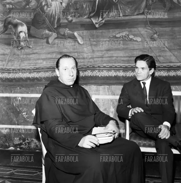 Padre David Maria Turoldo e Pier Paolo Pasolini, 1964 - Farabola Immagine digitale
