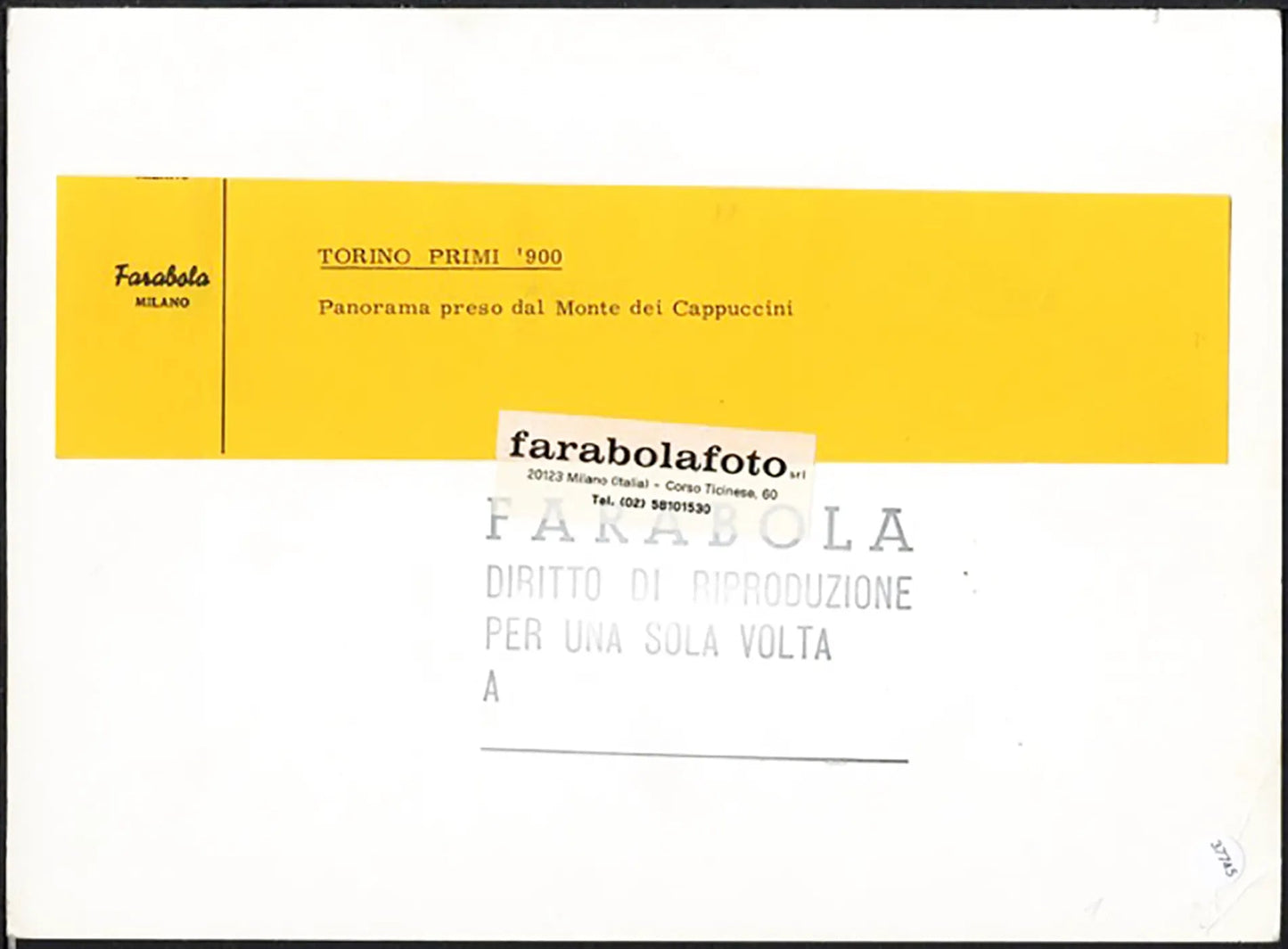 Panoramica di Torino primi 900 Ft 37745 - Stampa 24x18 cm - Farabola Stampa ai sali d'argento (anni 90)