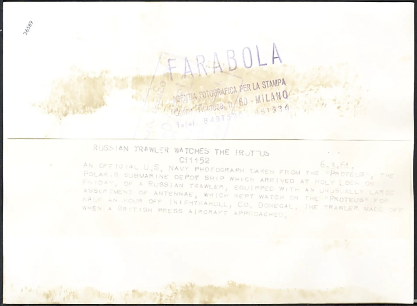 Peschereccio sovietico con antenne 1961 Ft 36589 - Stampa 20x12 cm - Farabola Stampa ai sali d'argento