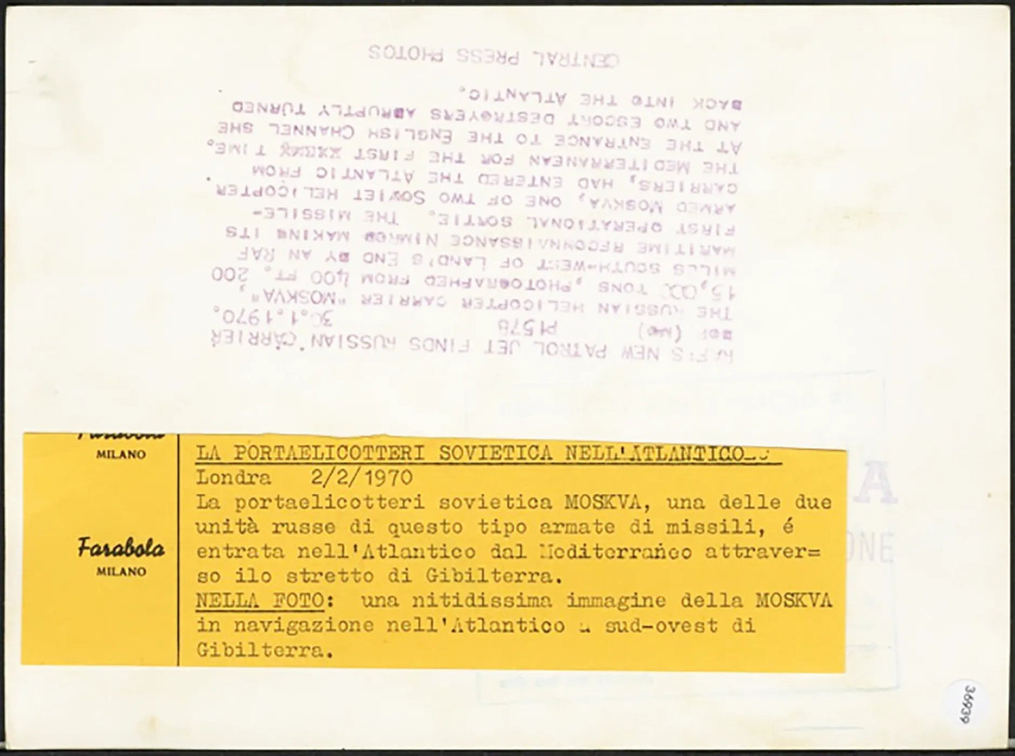 Portaelicotteri sovietica Moskva 1970 Ft 36939 - Stampa 20x15 cm - Farabola Stampa ai sali d'argento