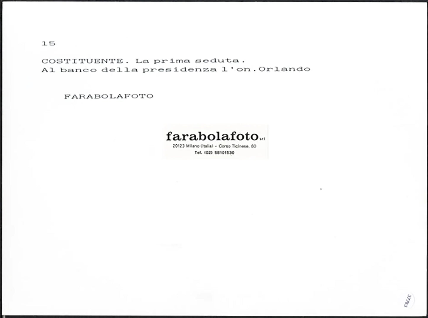 Prima seduta Costituente 1946 Ft 37783 - Stampa 24x18 cm - Farabola Stampa ai sali d'argento (anni 90)
