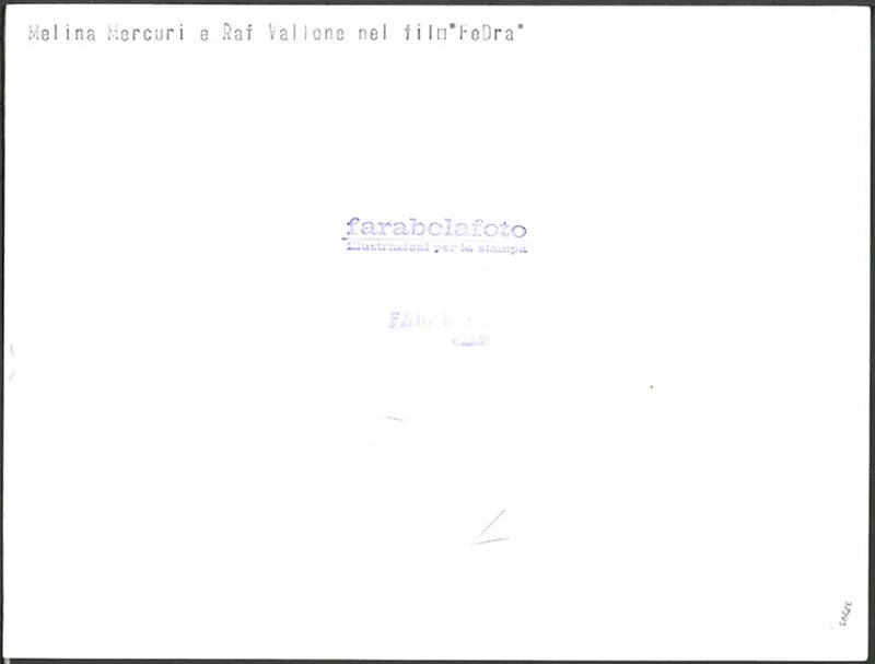 Raf Vallone e Melina Merkouri Fedra 1962 Ft 37395 - Stampa 24x18 cm - Farabola Stampa ai sali d'argento