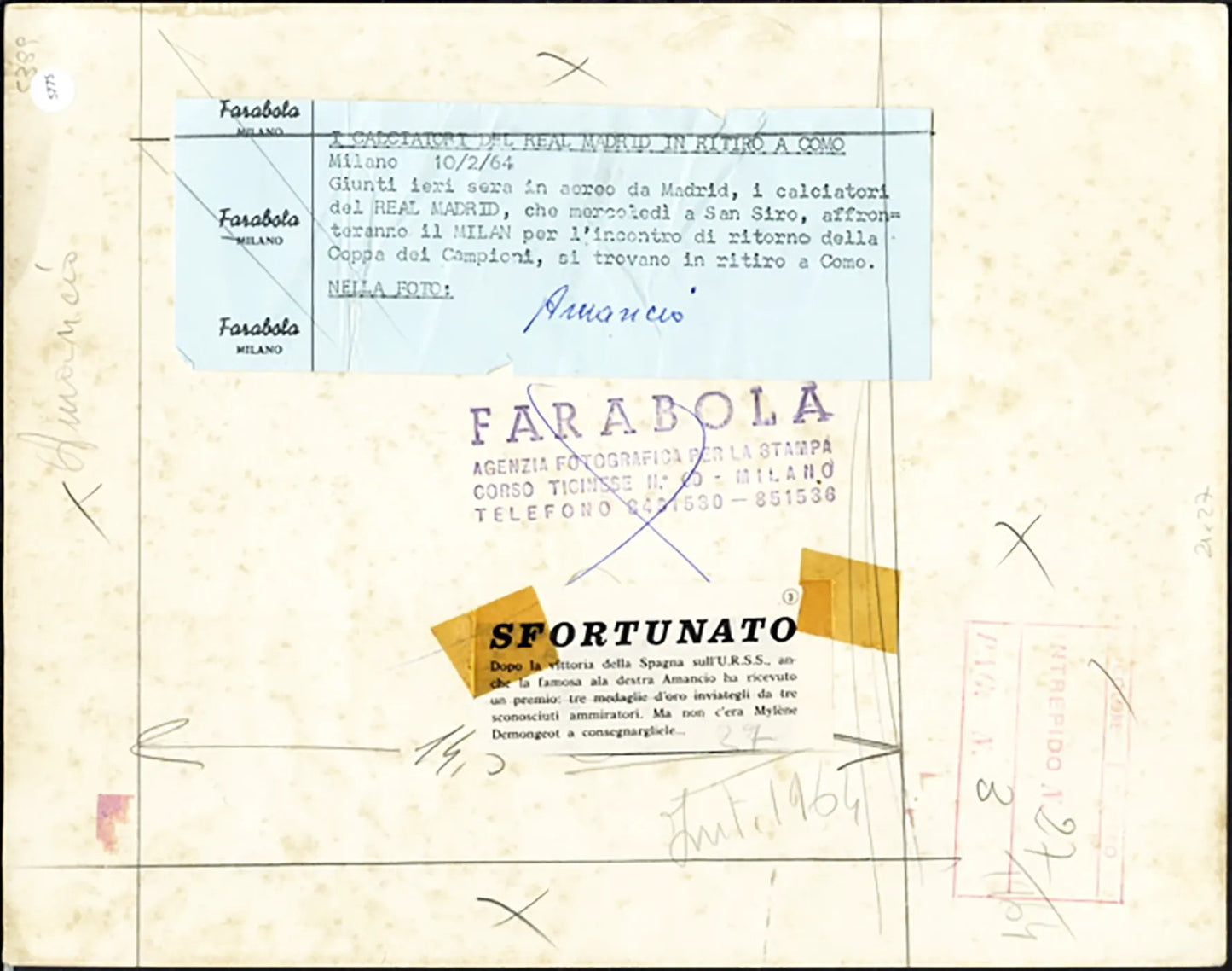 Real Madrid Amancio 1964 Ft 5775 - Stampa 21x27 cm - Farabola Stampa ai sali d'argento