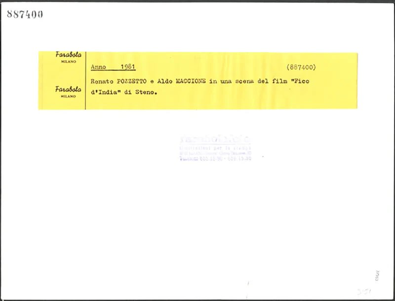 Renato Pozzetto film Fico d'India 1981 Ft 37353 - Stampa 20x25 cm - Farabola Stampa ai sali d'argento