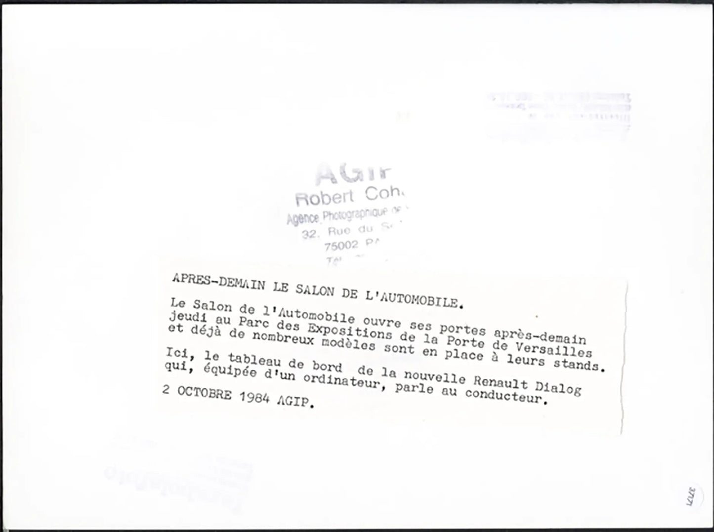 Renault Dialog Salone Auto Parigi 1984 Ft 37171 - Stampa 24x18 cm - Farabola Stampa ai sali d'argento