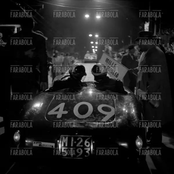 Rinaldo Masperi ed Erasmo Foglietti su Osca MT4, Mille Miglia, 1956 - Farabola Immagine digitale