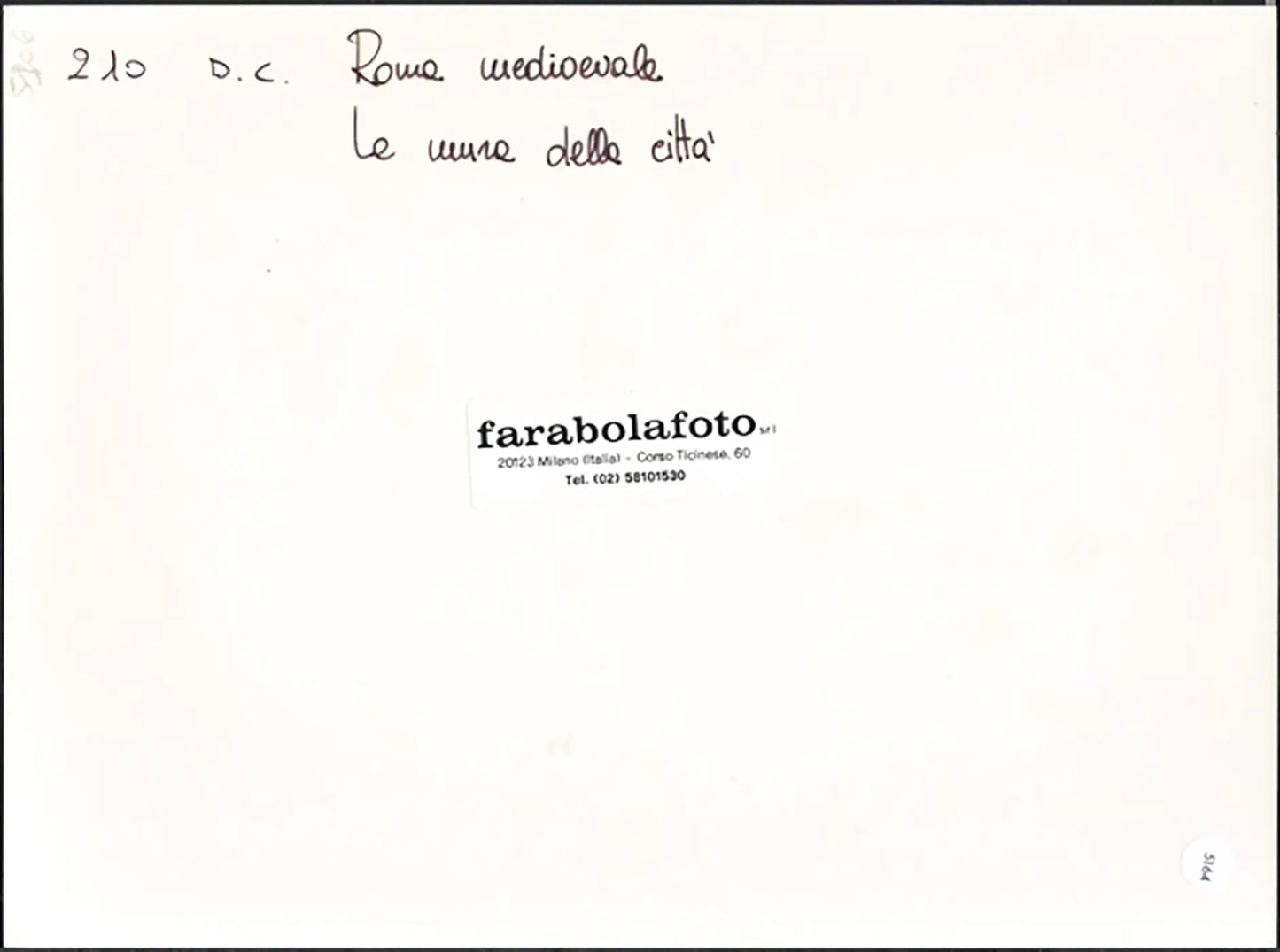Roma medievale le mura della città Ft 5164 - Stampa 24x18 cm - Farabola Stampa ai sali d'argento (anni 90)