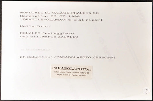 Ronaldo e Zagallo Mondiali Francia 98 Ft 2937 - Stampa 20x15 cm - Farabola Stampa ai sali d'argento