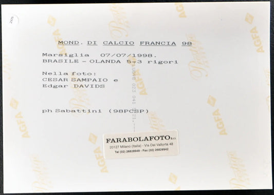 Sampaio e Davids Mondiali Francia 98 Ft 2976 - S - Farabola Stampa ai sali d'argento