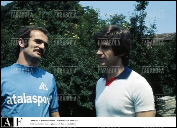 Sandro Mazzola e Gianni Rivera, Mondiali di calcio in Germania Ovest, 1974 - Farabola Immagine digitale