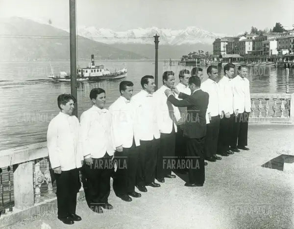Scuola alberghiera all'Hotel Grande Bretagne, Bellagio, 1950 - Farabola Immagine digitale
