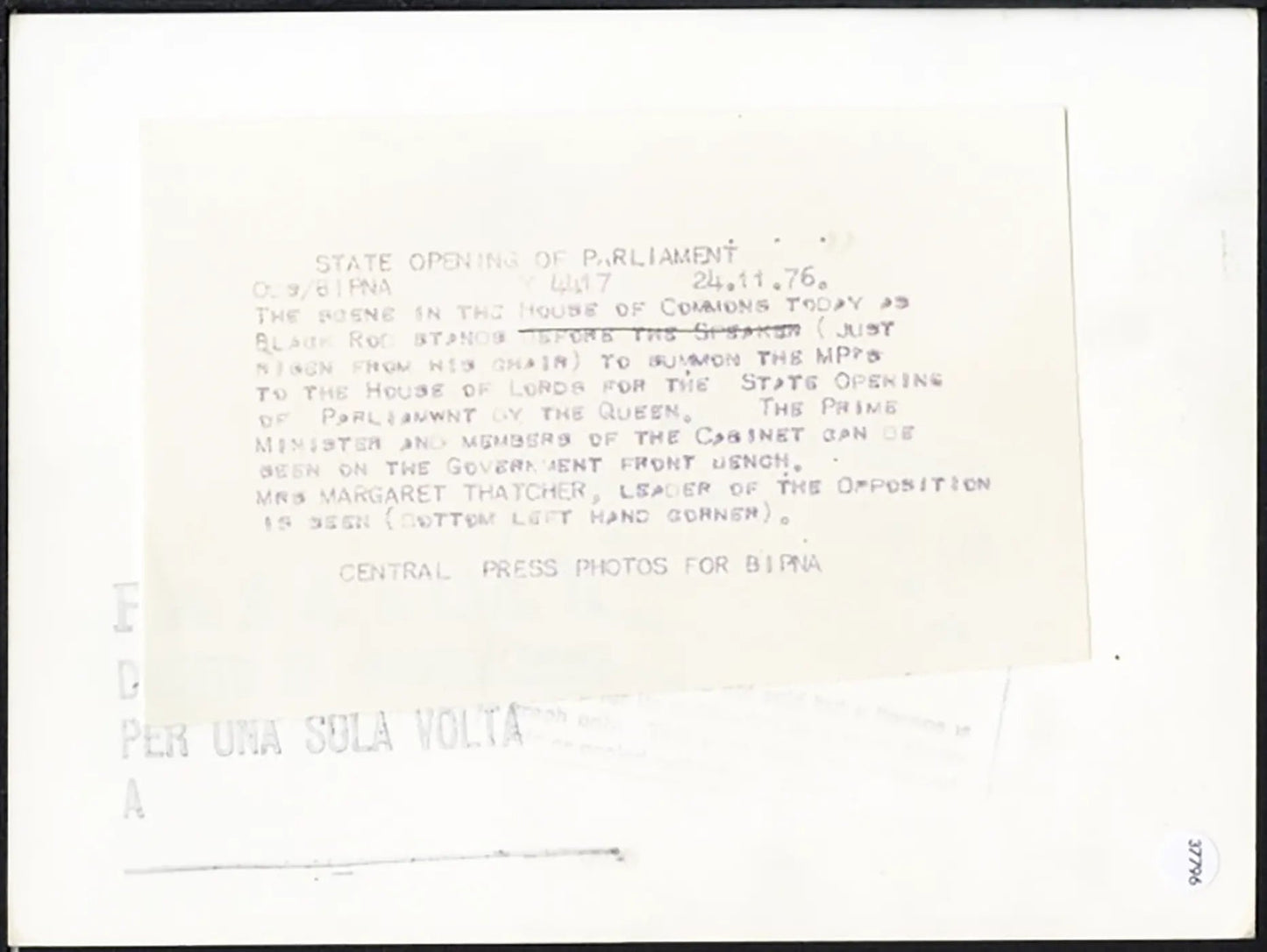 Seduta alla Camera dei Comuni Londra 1976 Ft 37796 - Stampa 20x15 cm - Farabola Stampa ai sali d'argento
