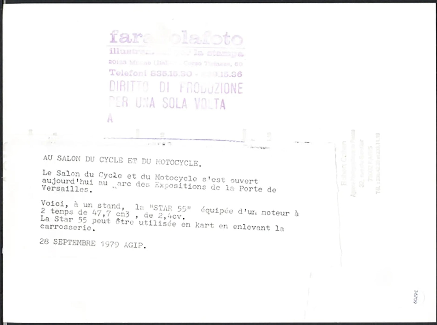 Star 55 Salone Auto Parigi 1979 Ft 36709 - Stampa 24x18 cm - Farabola Stampa ai sali d'argento