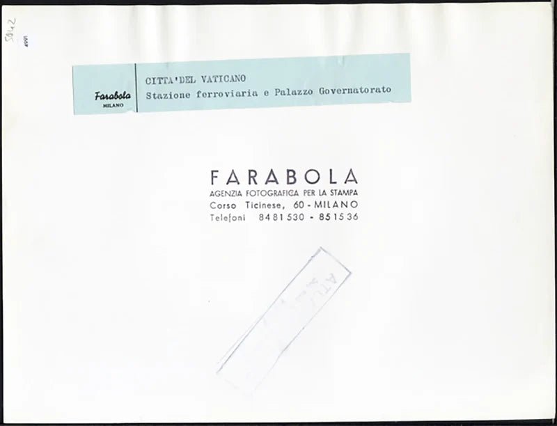 Stazione ferroviaria Città del Vaticano anni 60 Ft 4991 - Stampa 21x27 cm - Farabola Stampa ai sali d'argento
