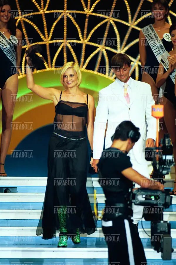 Stefano Bettarini e Simona Ventura, Miss Italia, 1999 - Farabola Immagine digitale