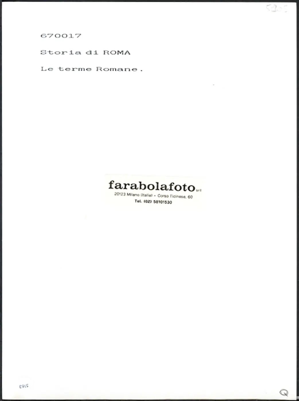 Storia di Roma Le terme Ft 5163 - Stampa 24x18 cm - Farabola Stampa ai sali d'argento (anni 90)