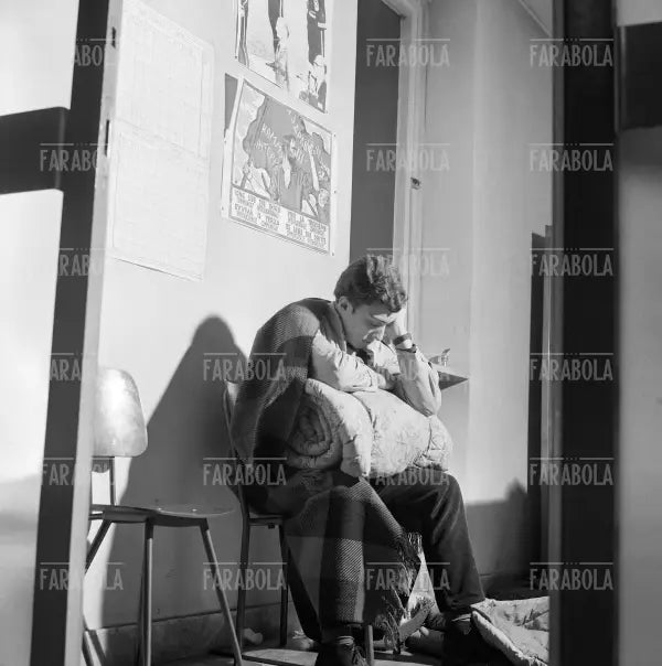 Studente durante l'occupazione dell'Istituto Ettore Conti, Milano, 1968