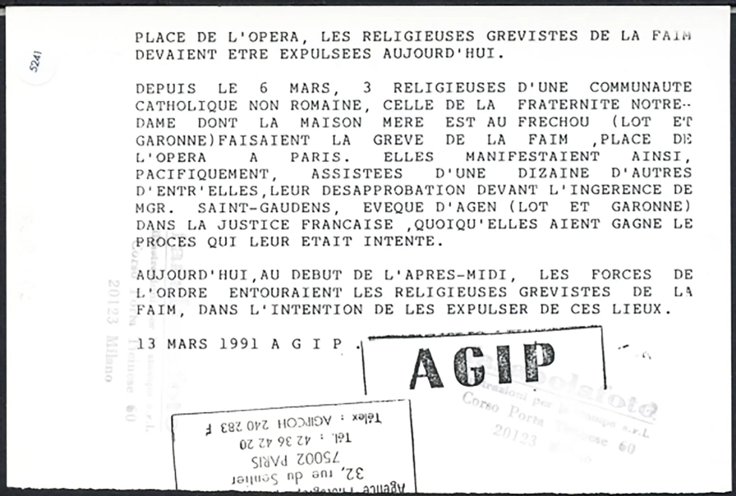 Suore in sciopero della fame 1991 Ft 5241 - Stampa 13x18 cm - Farabola Stampa ai sali d'argento