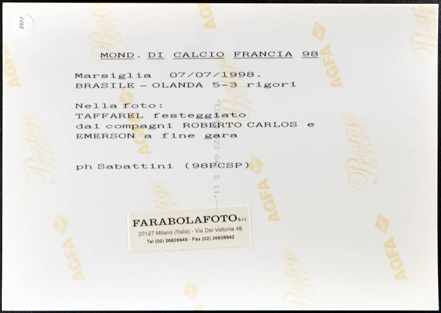 Taffarel Mondiali Francia 98 Ft 2977 - Stampa 20x15 cm - Farabola Stampa ai sali d'argento