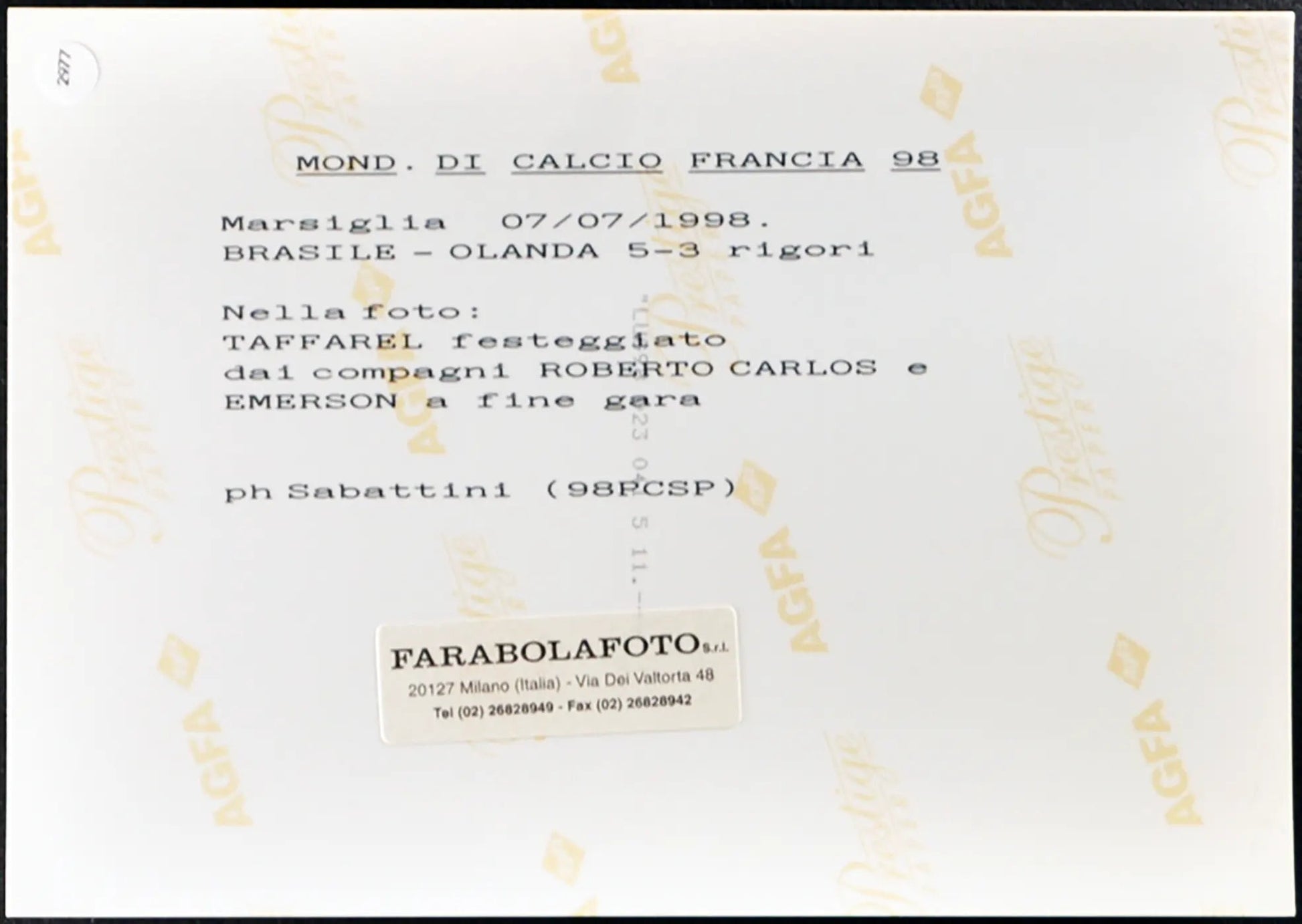 Taffarel Mondiali Francia 98 Ft 2977 - Stampa 20x15 cm - Farabola Stampa ai sali d'argento