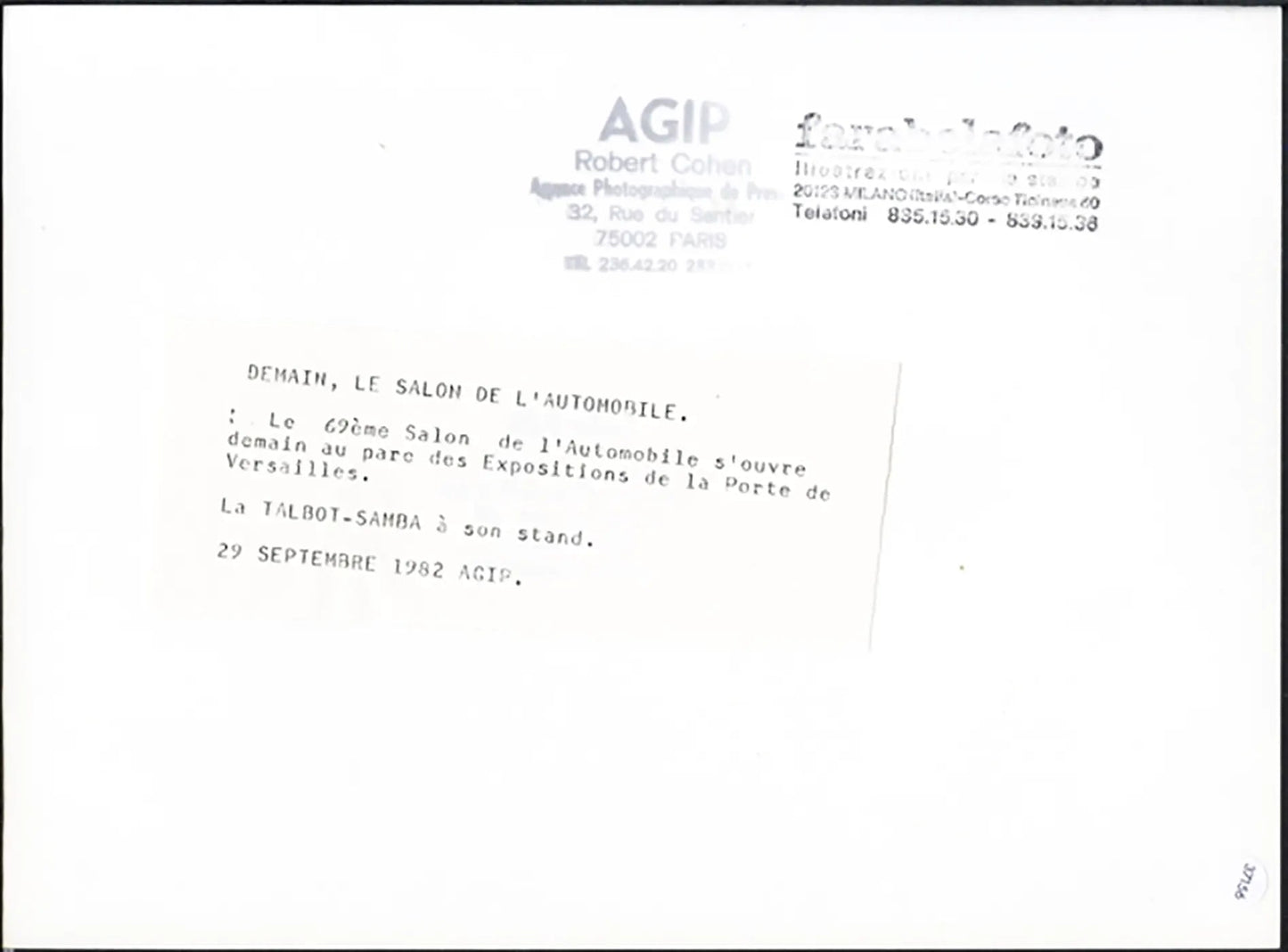 Talbot - Samba Salone Auto Parigi 1982 Ft 37156 - Stampa 24x18 cm - Farabola Stampa ai sali d'argento