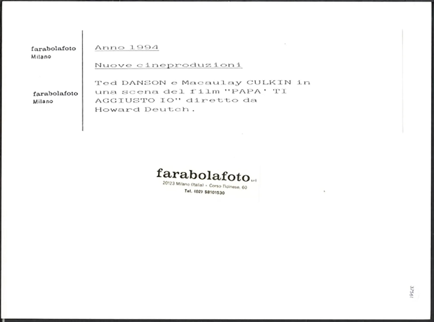 Ted Danson e Macaulay Culkin 1994 Ft 37561 - Stampa 24x18 cm - Farabola Stampa ai sali d'argento