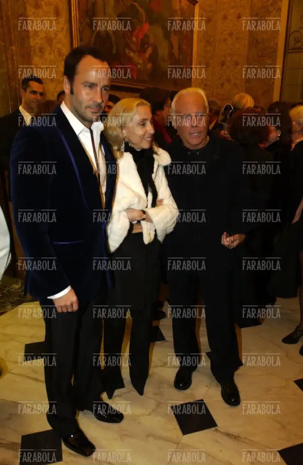 Tom Ford, Franca Sozzani e Giorgio Armani, Premio Giornalismo a Franca Sozzani, Milano, 2004 - Farabola Immagine digitale