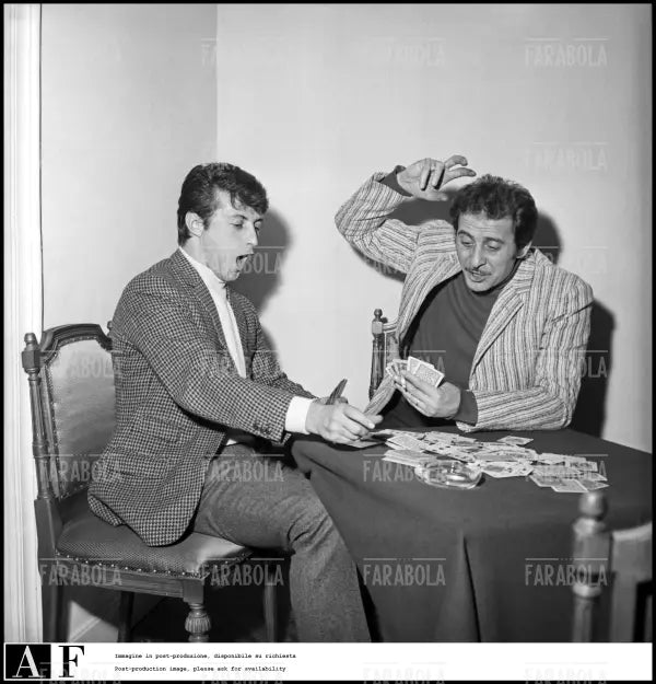 Tony Renis e Domenico Modugno, Festival di Sanremo, 1968 - Farabola Immagine digitale