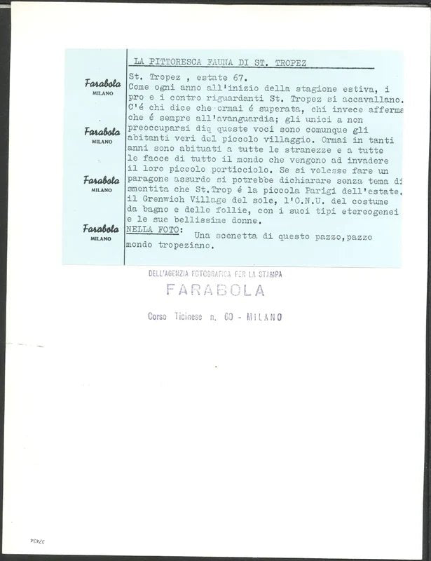 Vacanze a Saint Tropez 1967 Ft 37434 - Stampa 21x27 cm - Farabola Stampa ai sali d'argento