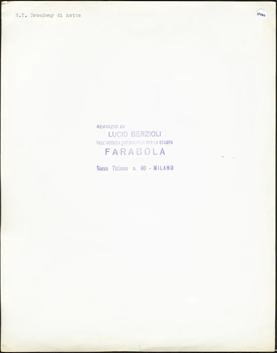 Veduta di Broadway di notte anni 60 Ft 37986 - Stampa 24x30cm - Farabola Stampa ai sali d'argento