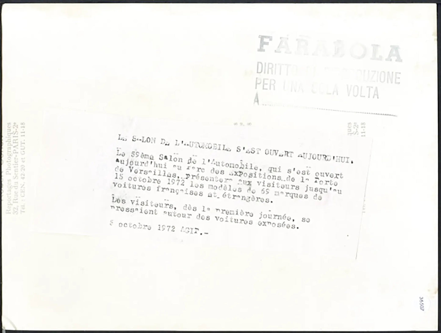 Veduta Salone Auto Parigi 1972 Ft 36507 - Stampa 24x18 cm - Farabola Stampa ai sali d'argento