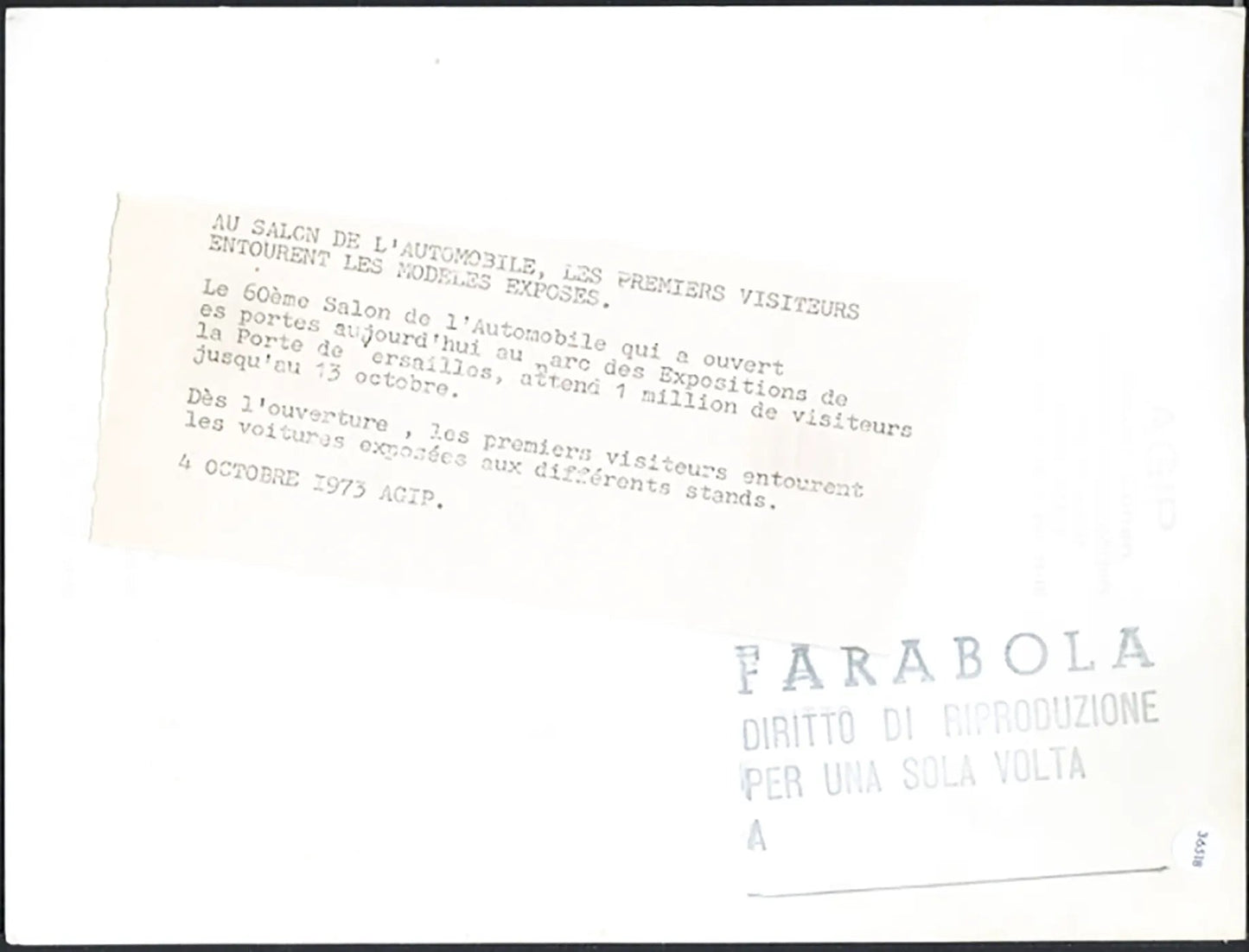Veduta Salone Auto Parigi 1973 Ft 36518 - Stampa 24x18 cm - Farabola Stampa ai sali d'argento