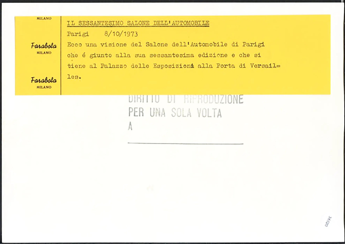 Veduta Salone Auto Parigi 1973 Ft 36520 - Stampa 24x18 cm - Farabola Stampa ai sali d'argento