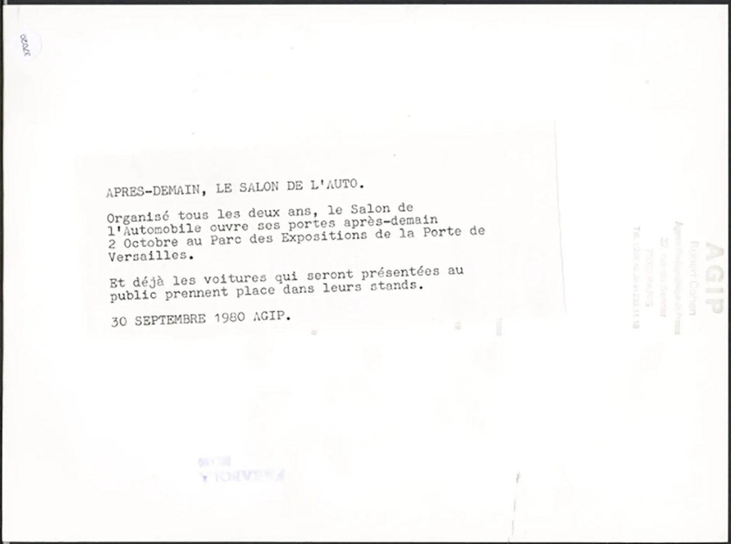 Veduta Salone Auto Parigi 1980 Ft 37020 - Stampa 24x18 cm - Farabola Stampa ai sali d'argento