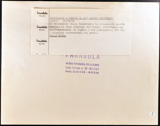 Veduta Salone Auto Torino 1959 Ft 35351 - Stampa 21x27 cm - Farabola Stampa ai sali d'argento