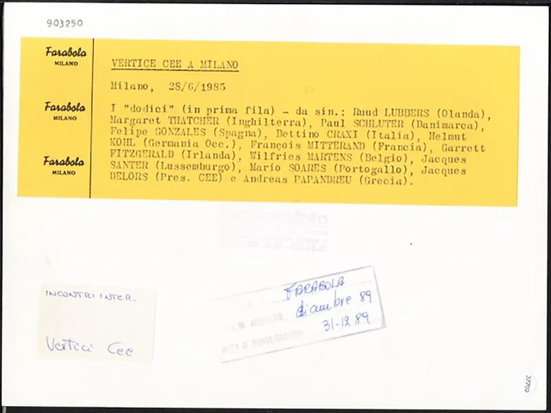Vertice CEE a Milano 1985 Ft 37702 - Stampa 24x18 cm - Farabola Stampa ai sali d'argento