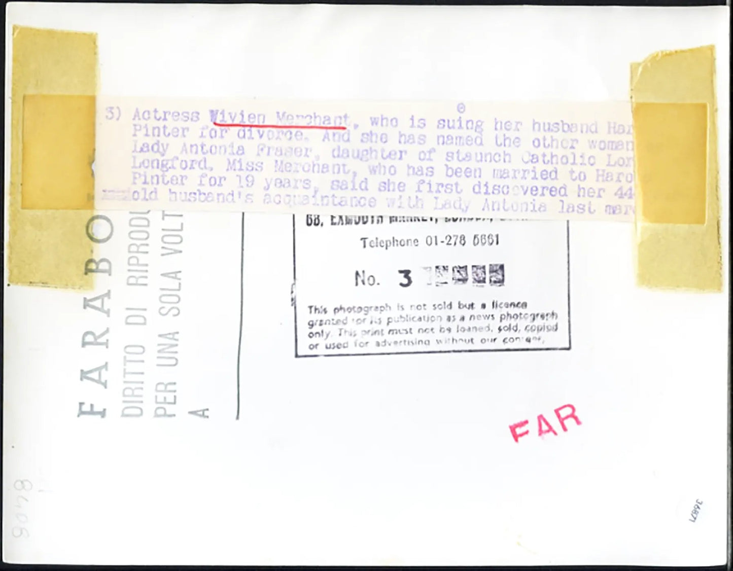 Vivien Merchant anni 70 Ft 36871 - Stampa 20x15 cm - Farabola Stampa ai sali d'argento