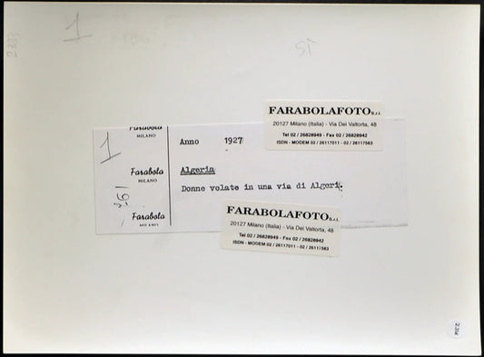 Algeria Donne velate 1927 Ft 2314 - Stampa 24x18 cm - Farabola stampa ai sali d'argento