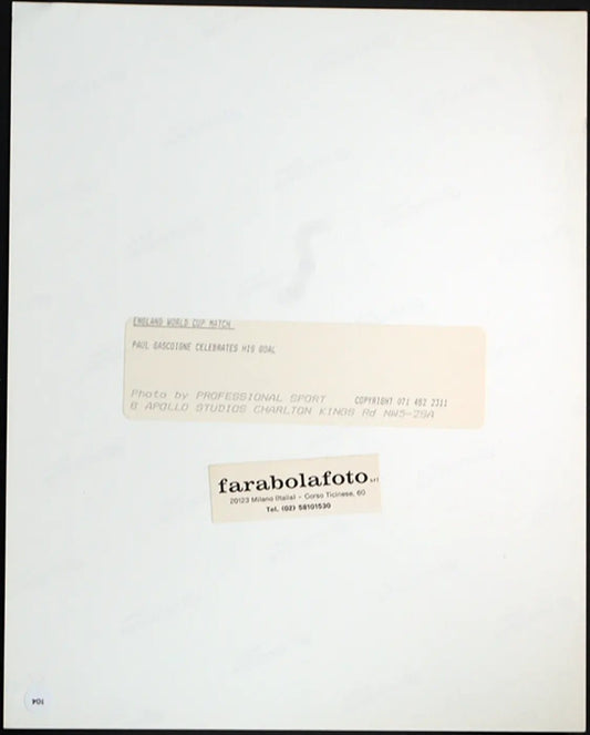 Calcio Mondiali 1994 Paul Gascoigne Ft 104 - Stampa 20x25 cm - Farabola Stampa digitale