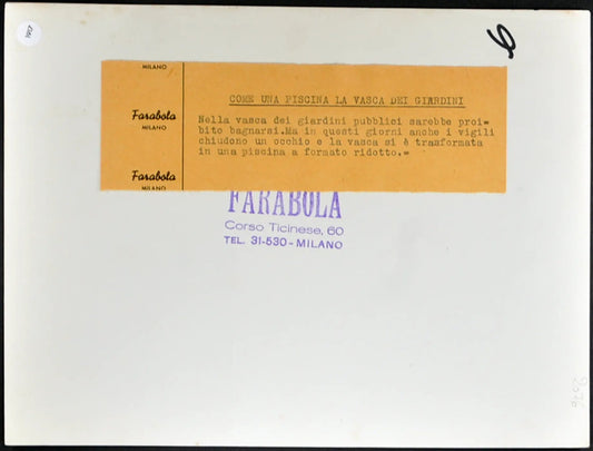 Caldo a Milano Bagni nella fontana Ft 1917 - Stampa 24x18 cm - Farabola Stampa ai sali d'argento