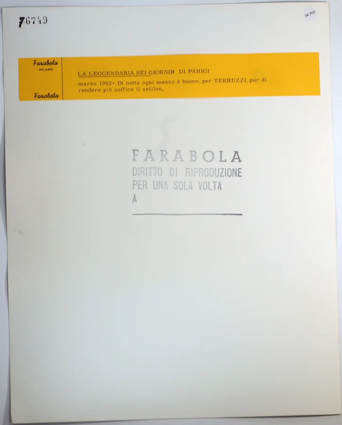 Sei giorni di Parigi Terruzzi Ft 34769 - Stampa 30x24 cm - Farabola Stampa ai sali d'argento
