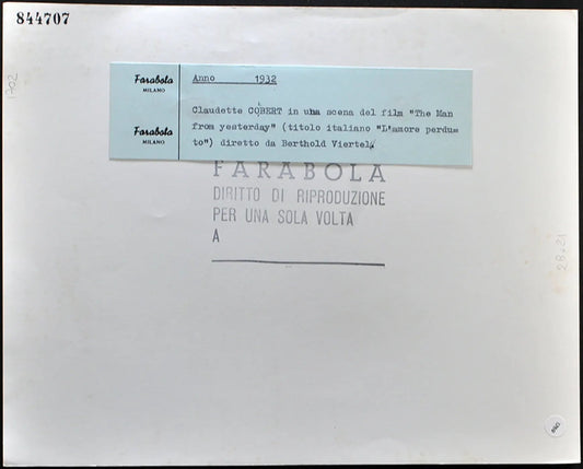 Claudette Cobert Film 1932 Ft 1769 - Stampa 21x27 cm - Farabola Stampa ai sali d'argento