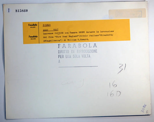 Laurence Olivier e Tamara Desni Ft 34863 - Stampa 30x24 cm - Farabola Stampa ai sali d'argento