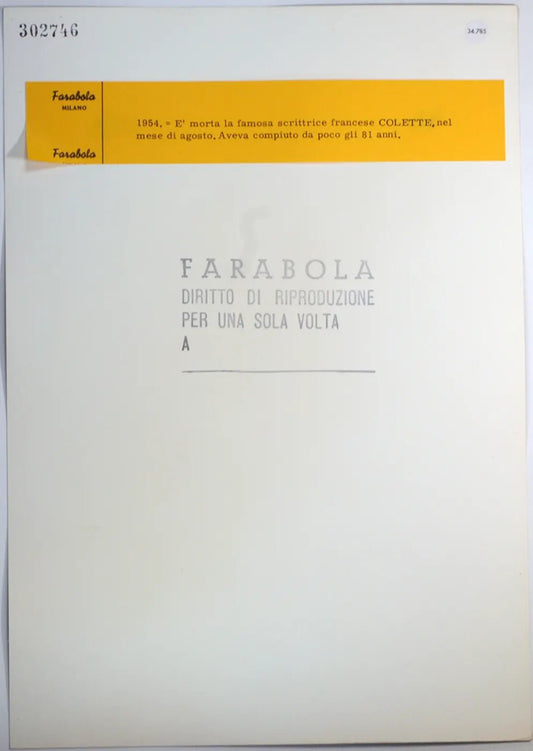 La scrittrice Colette Ft 34785 - Stampa 30x24 cm - Farabola Stampa ai sali d'argento