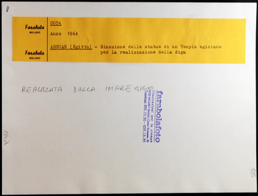 Egitto Costruzione Diga ad Assuan 1964 Ft 1433 - Stampa 24x18 cm - Farabola Stampa ai sali d'argento
