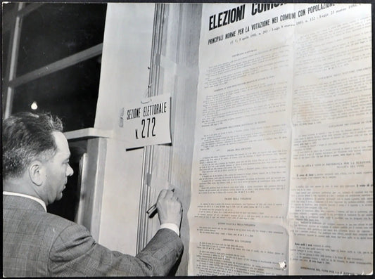 Elezioni 1958 Schede elettorali Ft 2179 - Stampa 24x18 cm - Farabola Stampa ai sali d'argento