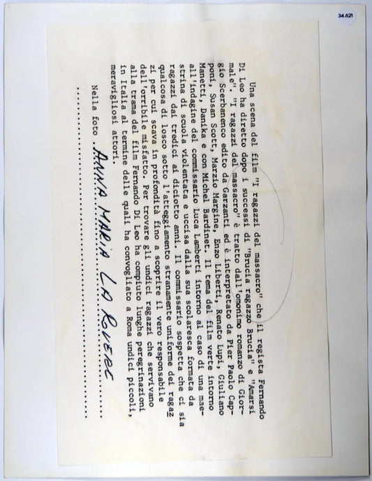 Film I ragazzi del massacro Ft 34621 - Stampa 24x18 cm - Farabola Stampa ai sali d'argento