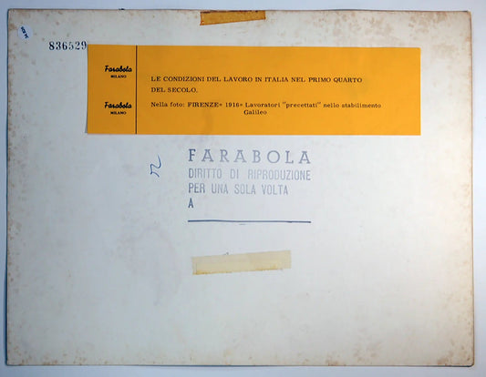 Firenze Lavoratori alla Galileo 1916 Ft 34826 - Stampa 30x24 cm - Farabola Stampa ai sali d'argento