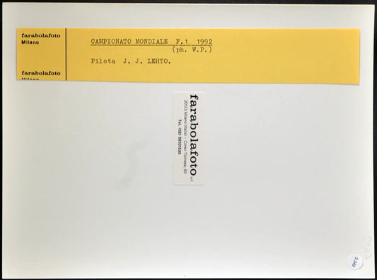 Formula 1 JJ Lehto 1992 Ft 2342 - Stampa 24x18 cm - Farabola Stampa ai sali d'argento